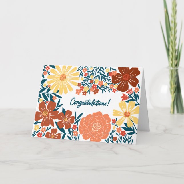 Cartão Floral Congratulations, inside blank card (Frente)