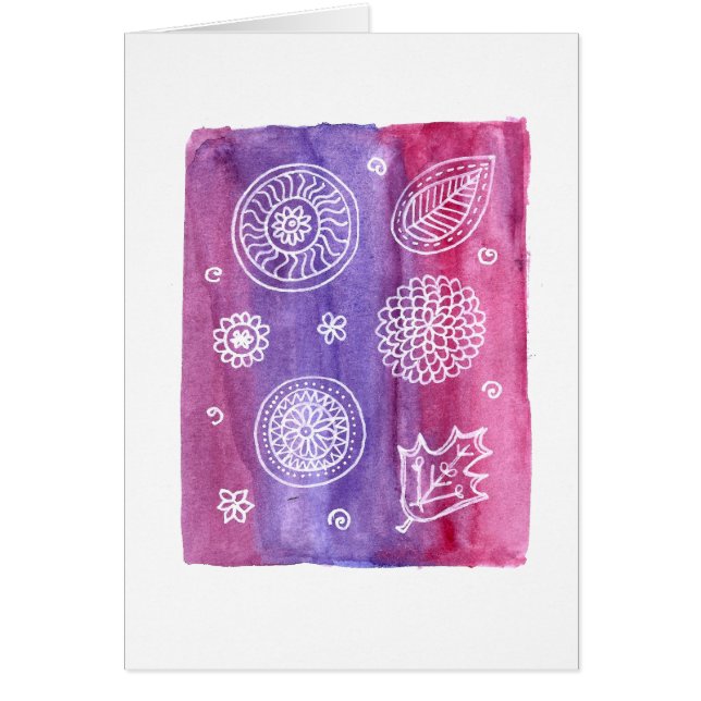 Cartão floral cor-de-rosa (Frente)