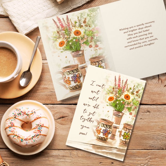 Cartão Floral Cozy Mexicano A Configuração Do Café Sente- (Criador carregado)