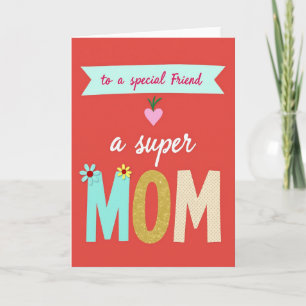 Cartão Floral da Doce Super Mamãe