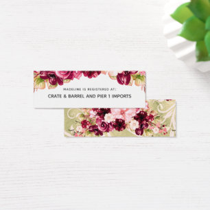 Cartão floral da inserção do registro do chá d