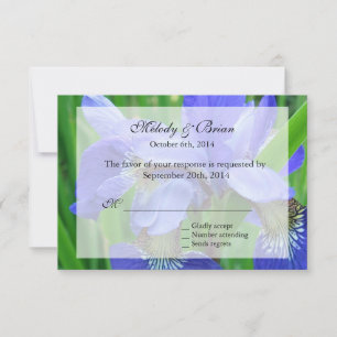 cartão floral da íris azul, convites de casamento.