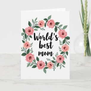 Cartão Floral da Melhor Mãe do Mundo