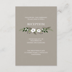 Cartão floral da recepção da grinalda - taupe