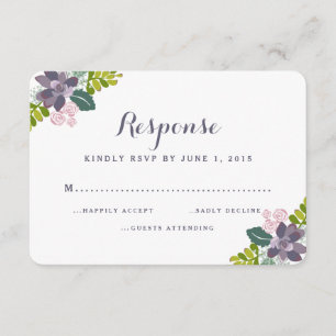 Cartão floral da resposta do casamento do buquê II
