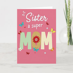 Cartão Floral da Super Mãe Irmã