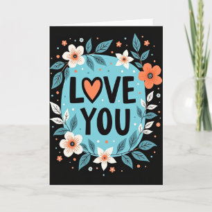Cartão Floral de Amor Romântico