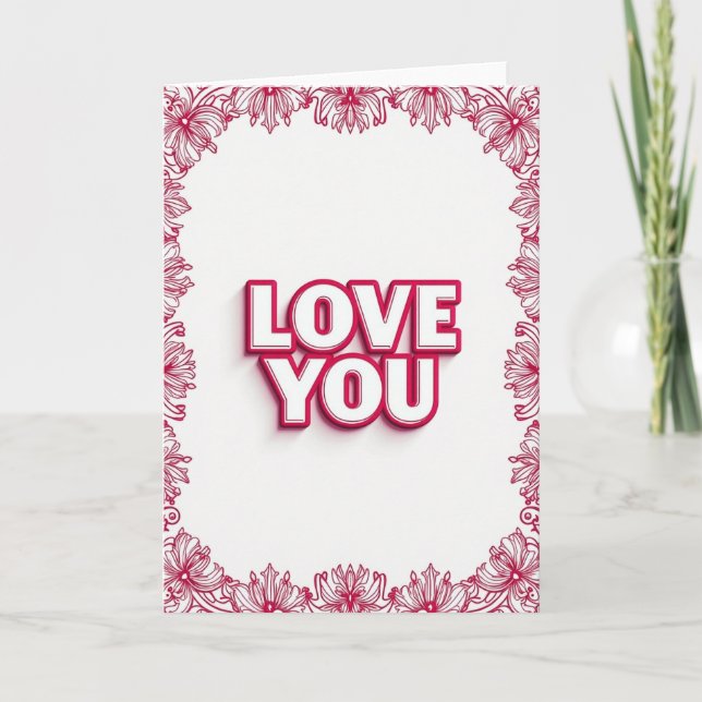 Cartão Floral de Amor Simples (Frente)