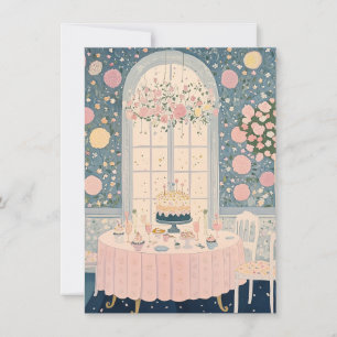 Cartão Floral de Aniversário bonito