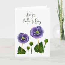 Cartão Floral de Aquarela do Dia Feliz das Mães