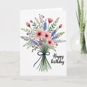 Cartão Floral de Aquarela Doce
