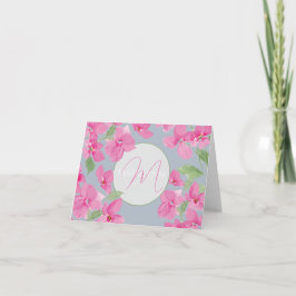 Cartão Floral de Aquarela Rosa