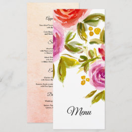 Cartão Floral de Casamento Floral Cor Vermelha Pês