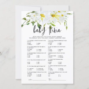 Cartão floral de Chá de fraldas Baby Trivia Daisy