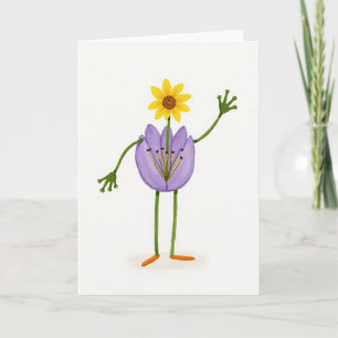 Cartão Floral de Fundo Branco