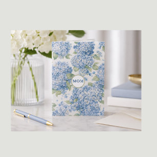 Cartão Floral de Hortênsia Azul para MÃE Presente