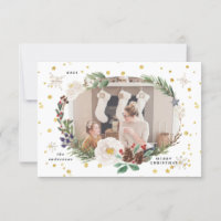 cartão floral de inverno fotografia feliz