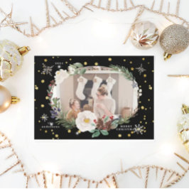 cartão floral de inverno fotografia feliz