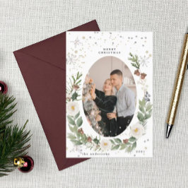 cartão floral de inverno fotografia feliz