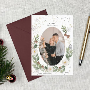 cartão floral de inverno fotografia feliz