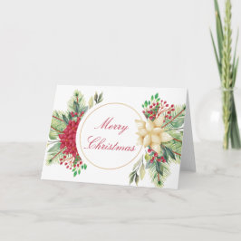 Cartão Floral de Natal vintage  