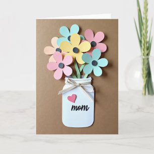 Cartão Floral de Papelaria para a Mamãe