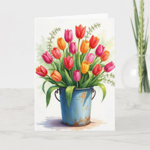 Cartão Floral de Primavera Alegre