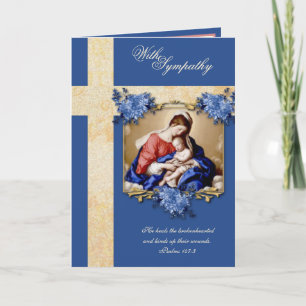 Cartão Floral de Simpatia Católica Virgem Maria Je