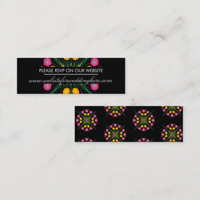 Cartão Floral de Site Espanhol Desenhado à Mão Mex (Frente/Verso)