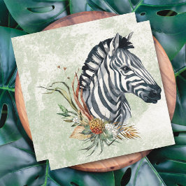 Cartão Floral de Zebra