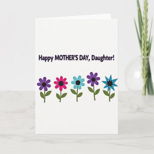 Cartão Floral do Dia das Mães para Filha