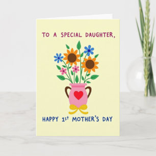 Cartão Floral do Dia das Mães para Filhas