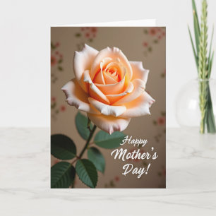 Cartão Floral do Dia das Mães Peach Rose