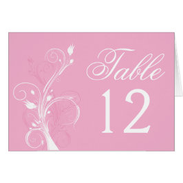 Cartão floral do rosa e o branco da mesa do número