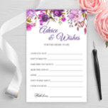 Cartão Floral e de Desejo para Pessoas Violetas Ro<br><div class="desc">Placa de Aconselhamento Floral e Desejo de Peônias Violetas Roxas. Para personalização adicional,  sinta-se à vontade para entrar em contato comigo!</div>