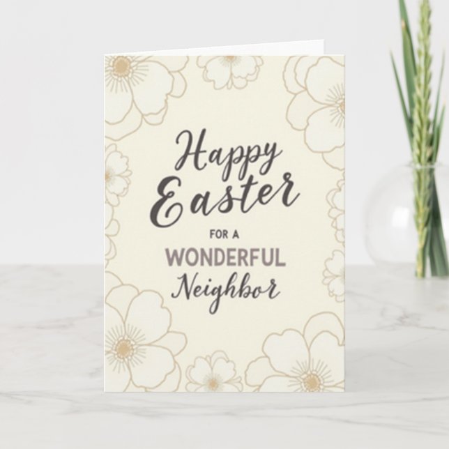 Cartão Floral Easter Neighbor Card (Frente)