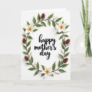 Cartão Floral Elegante para o Dia das Mães