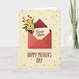 Cartão Floral Envelope Carmesim