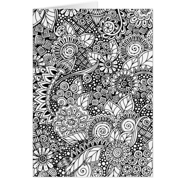 Cartão Floral étnico inspirado (Frente)