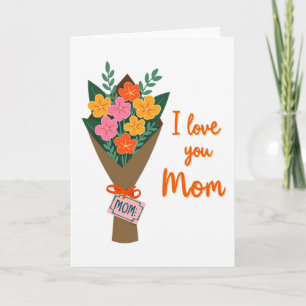 Cartão Floral Eu Amo Você Mamãe