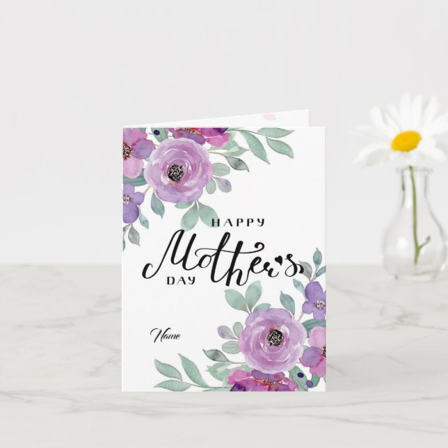 Cartão Floral Feliz Dia das Mães (Planta pequena)