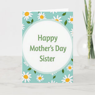 Cartão Floral Feliz Dia das Mães Irmã