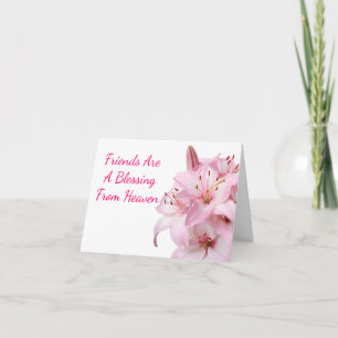 Cartão Floral Friends Pink Lily Flowers - Lilies