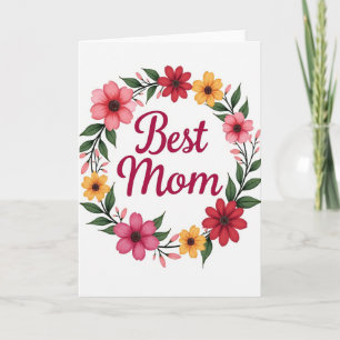 Cartão Floral Fuchsia Melhor Mãe