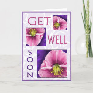 Cartão Floral get well soon wishes
