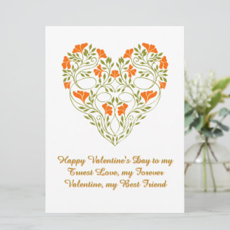 Cartão Floral Heart Valentine’s Day Love Card Art Deco