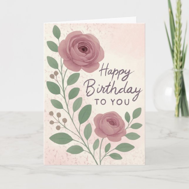 Cartão Floral Hídrico Personalizado de Luxo (Frente)