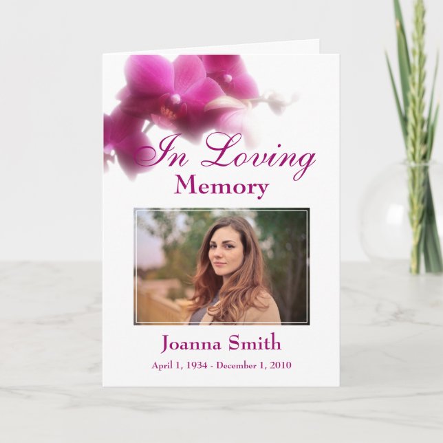 Cartão Floral In Loving Memory Photo Keepsaet (Frente)