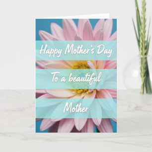 Cartão Floral Listrado para Mãe