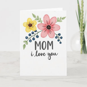 Cartão Floral Mãe Eu Te Amo